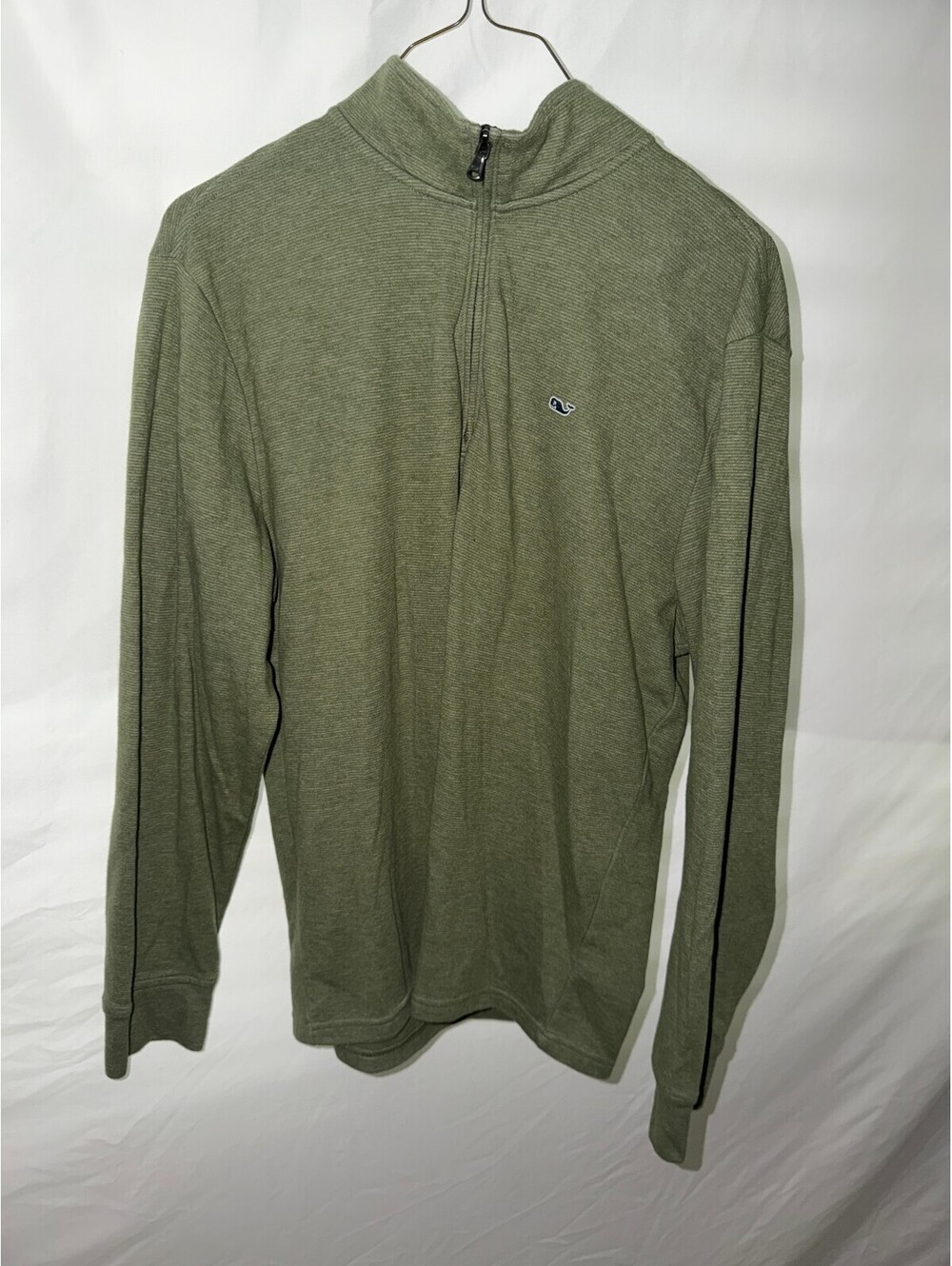 Vineyard Vines Olive Green Quarter Zip Pullover Sweater, Size Large